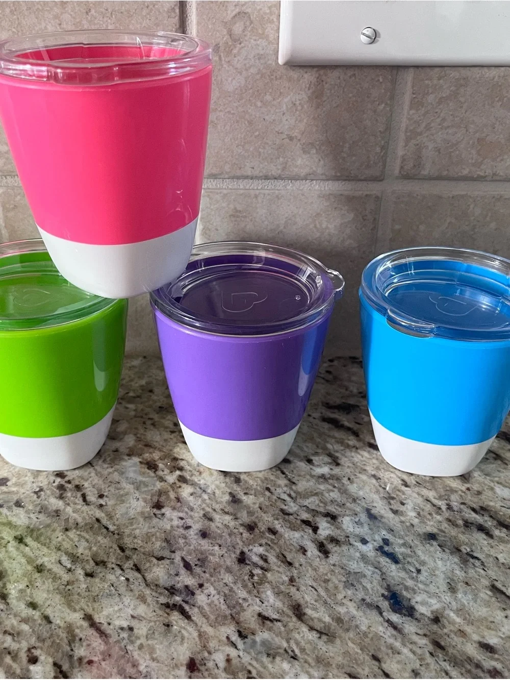Munchkin 7oz Colorful Insulated Tumbler Set - Pink, Green, Purple, Blue